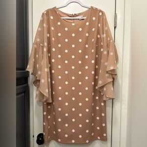 Mauve Polk a Dot Midi Dress